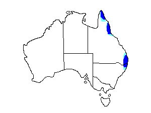 Image of Range of Double-eyed Fig-Parrot