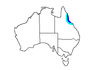 Image of Range of Bower's Shrike-Thrush